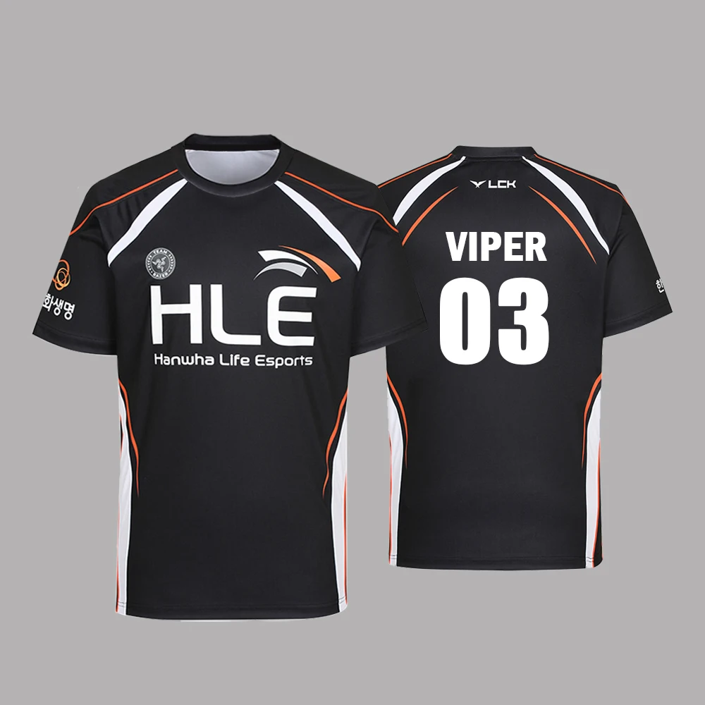 2025 New HLE Esports Club Uniform Zeus Viper Jersey League Of Legends Game Sports Training Suit T Shirts Street Wear Loose Tops image 2