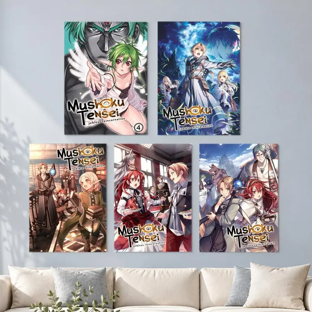 anime Mushoku Tensei：Jobless Reincarnation HD Poster Printing Self Adhesive Poster for Living Room Bedrooms Home Decor Gift