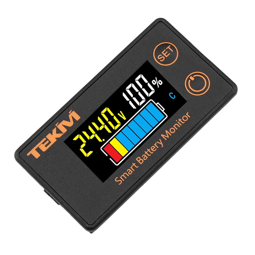 DC 7-100V Digital Voltmeter Waterproof Intelligent Digital Display Voltage Battery Capacity Tester for Acid/Li-Ion/Li-Fe Battery