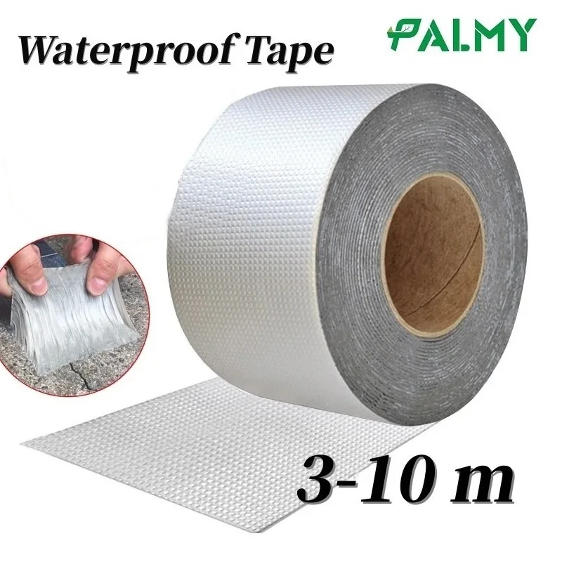 Waterproof Tape High Temperature Resistance Aluminum Foil Thicken Butyl Tape Wall Pool Roof Crack Duct Repair Sealed Self Tape 