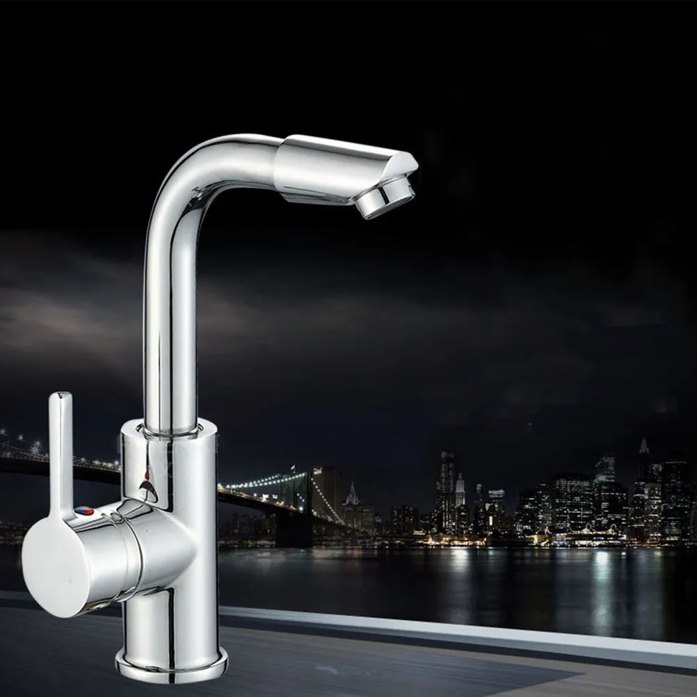 Basin Mixer Tap Bathroom Faucet with Hot Cold Water Mixing and Waste Lever