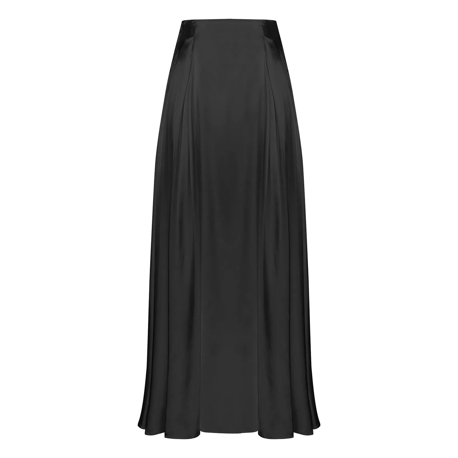 Elegant Skirts for Womens Satin Long Skirt High Waist Solid Color A-line Swing Skirt for Office Work Evening Party Vestidos