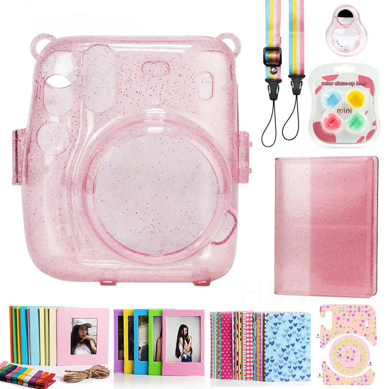 

Fujifilm Instax Mini 11 Camera Accessories Bundle Kit Shoulder Bag Case 64 Pockets Photo Album Film Frames Filters Selfie Set