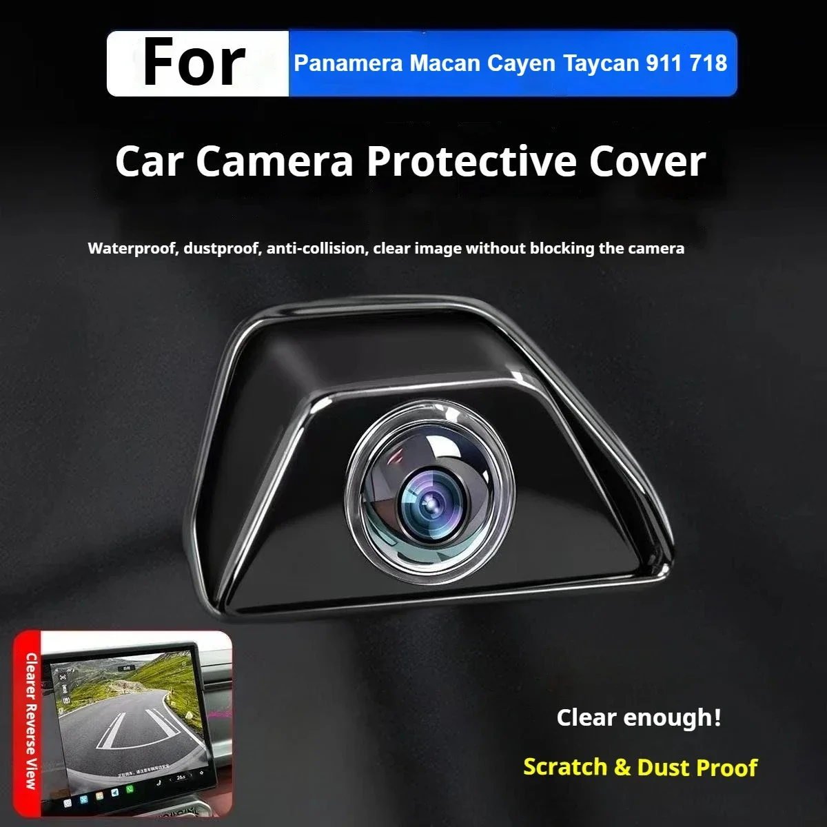 For Panamera Macan Cayen Taycan 911 718 Upgrade Car Camera Protection Cover 360° Panoramic Anti-fog Function Camera Lens Cover