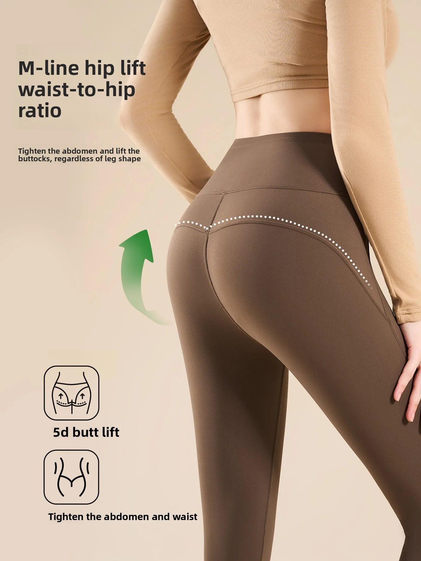 Warme, mit Fce gefütterte Ark Bite Yoga-Hose, hohe Taille, Bauchkontrolle, Po-Lifting, Boting-Strumpfhose, Damen-Herbst-Winter-Faion