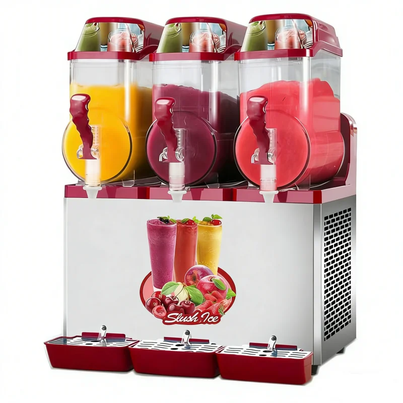 1*12L/2*12L/3*12L Capacity Slush Machine Beverage Machine Electric Smoothie Maker for Refrigeration Equipment