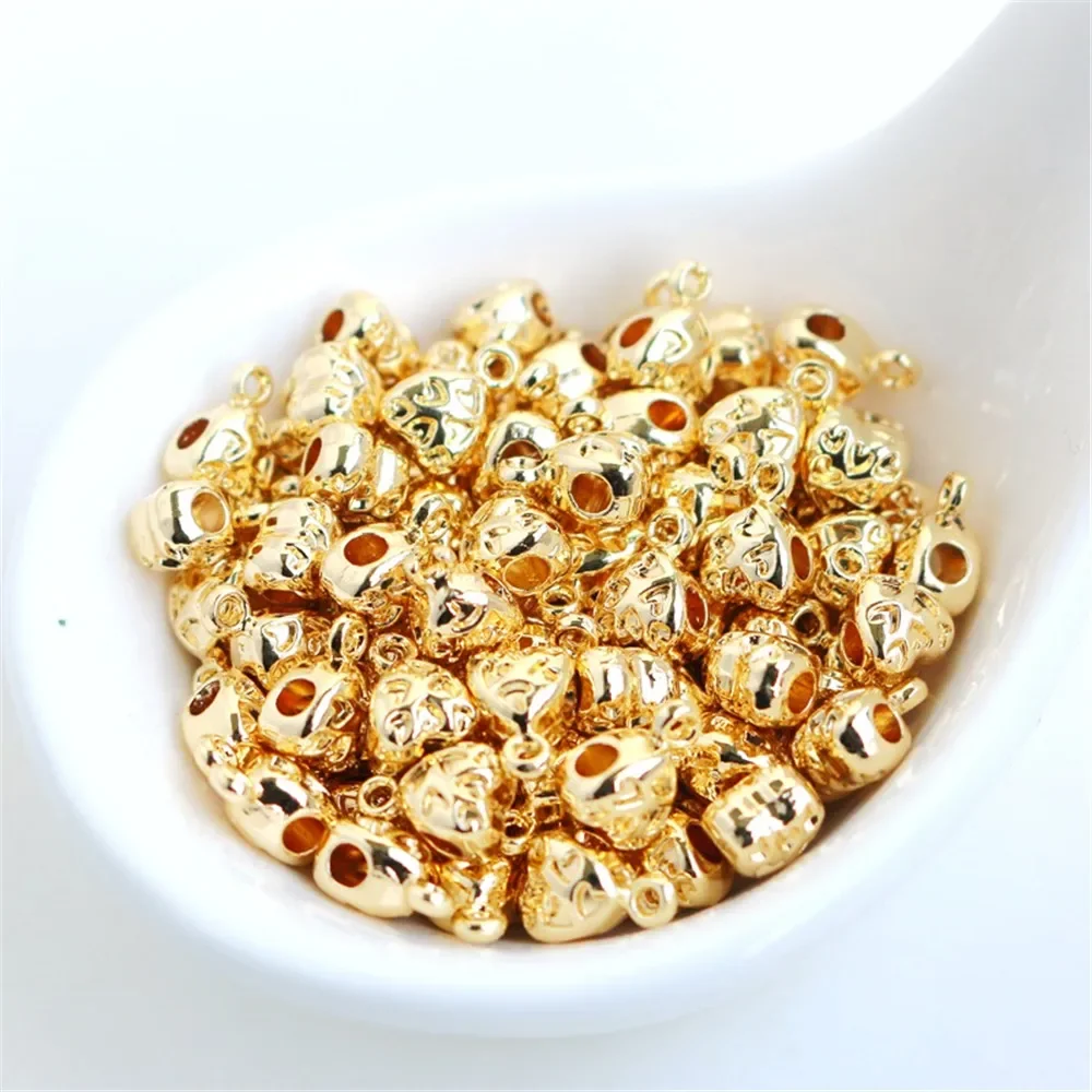 

14-каратное медное золото 6*8 мм, сквозное отверстие, подвеска ручной работы, браслет, ожерелье, домашний кулон, ювелирные изделия, очаровательные аксессуары