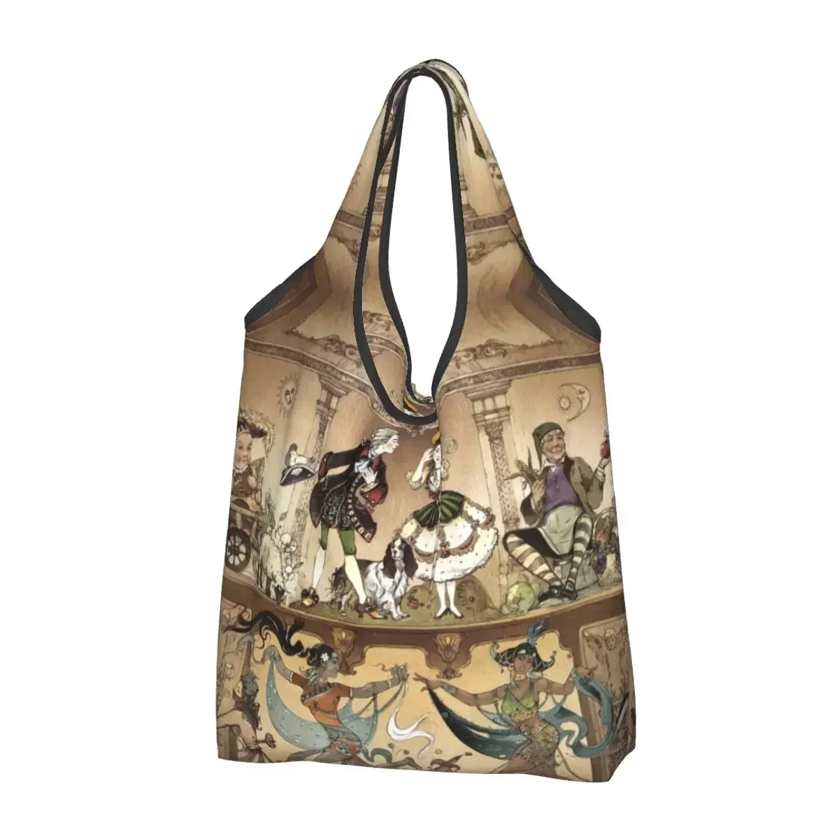 Reusable Vintage The Nutcracker Ballet Dancing Shopping Bag Women Tote Bag Portable Groceries Shopper Bags