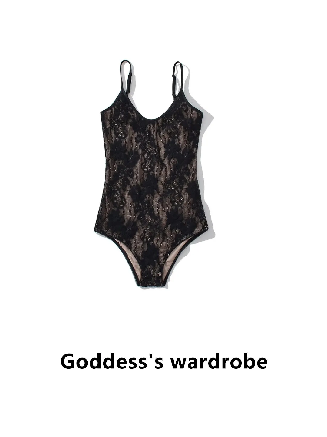 

Sexy Lace U-Ne Strap Bodysuit Women's Slim Fit Bal Crion Base Top Straight Cut High Waist ort Pants Commute Sle