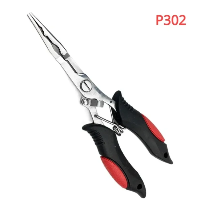 EASYFISH Multi-functional Stainless Steel Luya Fishing Pliers Fishing Accessories Fish Mouth Pliers Hook with Rubber Handle