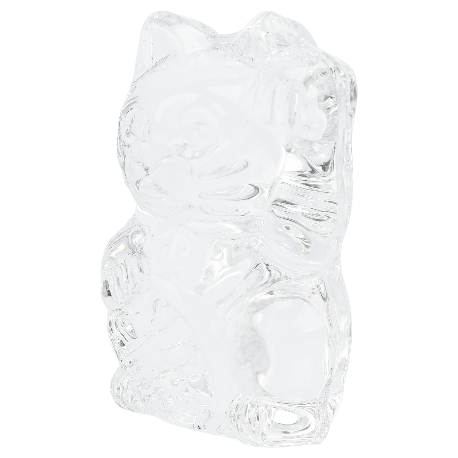 

Crystal Statue nament Transparent Home Desktop Decor Lovely Fortune Cat Adornment Photo Prop Fortune Cat Adornment Gift Idea