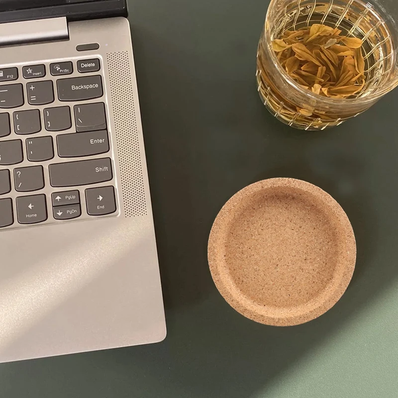 5 Pcs Cork Coaster For Beverage Coasters, Heat-Resistant Water Reusable Natural Round Coasters For Restaurants And Bars