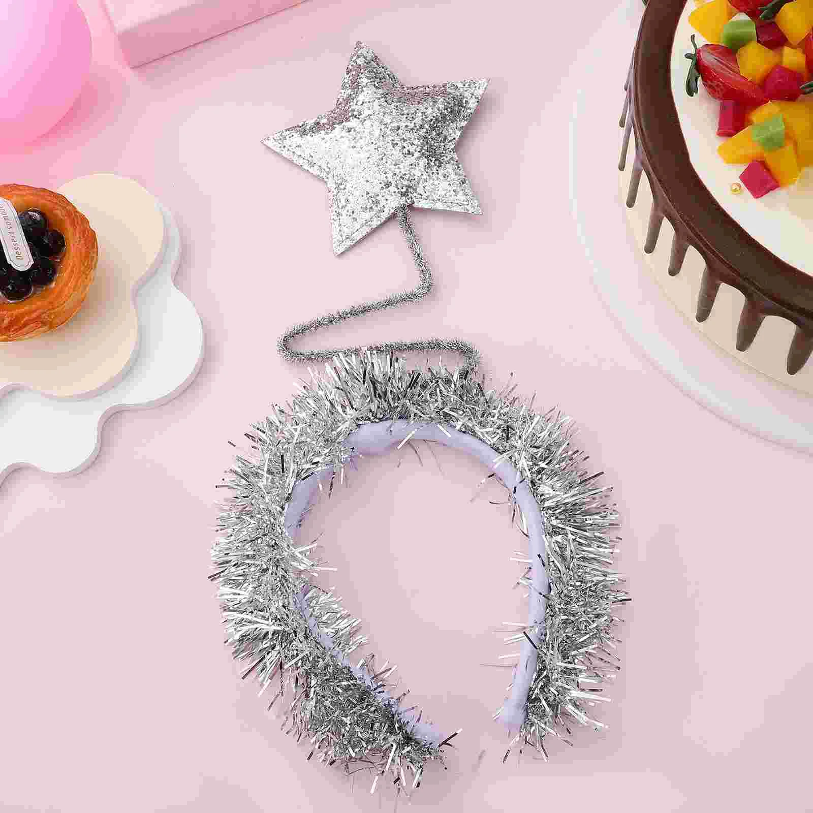 1PC Star Hair Band Birthday Party Woman Hair Fashiona Girl Headdress for Kids Girls Boys (Golden) Party Hair Hoop