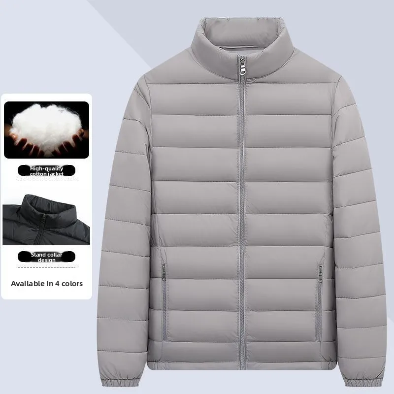 Chaleur légère ort à capuche en coton Jaet hommes col montant vêtements d'extérieur élément de noeud tissu en nylon régulier Thi...