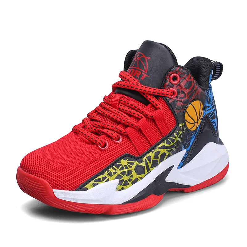 

Children Primary School Junior High School Kid's Basketball Shoes Boy's Mesh Breathable Non-slip Sneakers