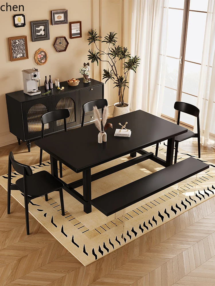 

QZT Solid Wood Ash Rectangular Home Dining Table and Chair Set