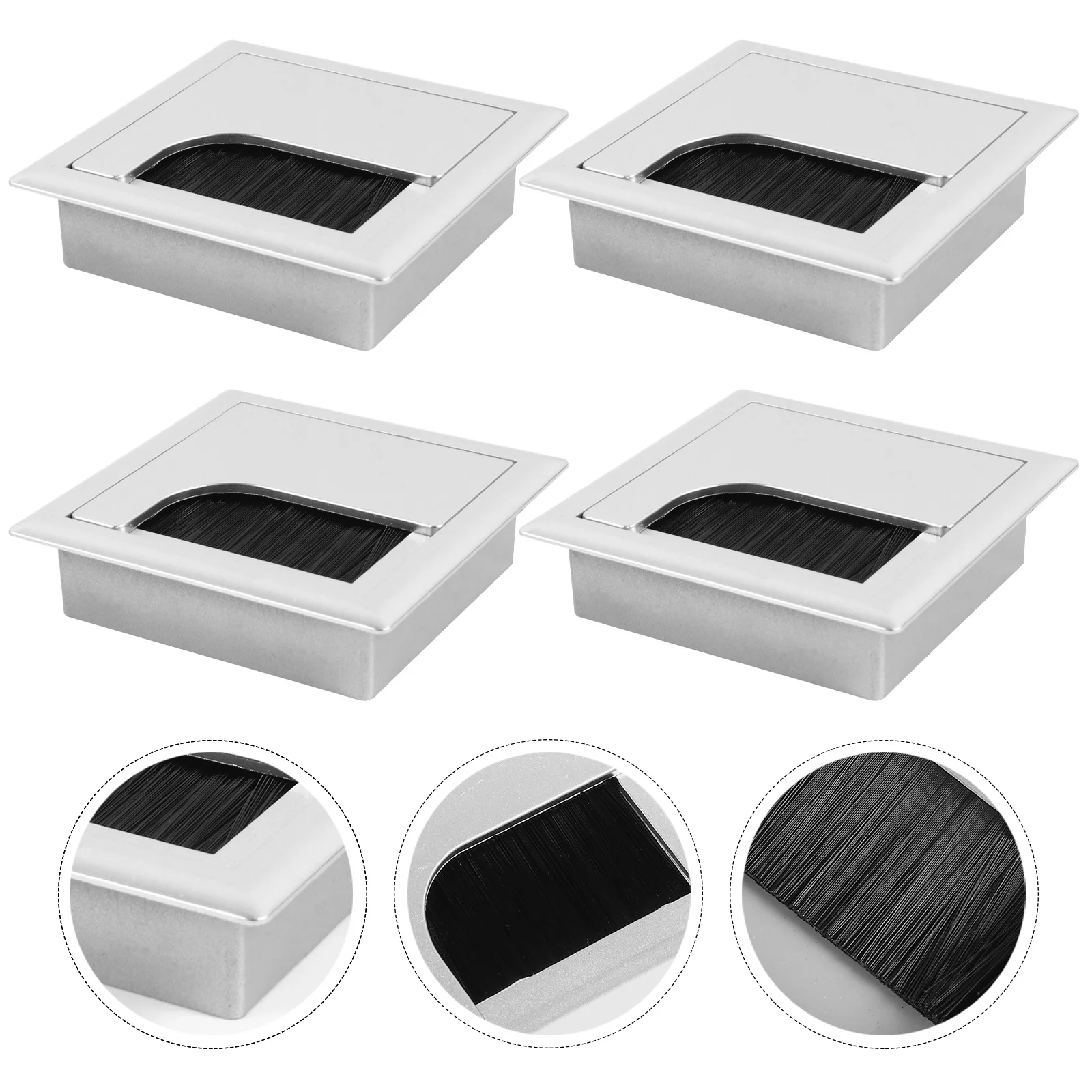 

4Pcs Cable Organizer Box Rectangular Durable Wire Storage Data Line Organizer Table Cable Management Safe Use Wire Box