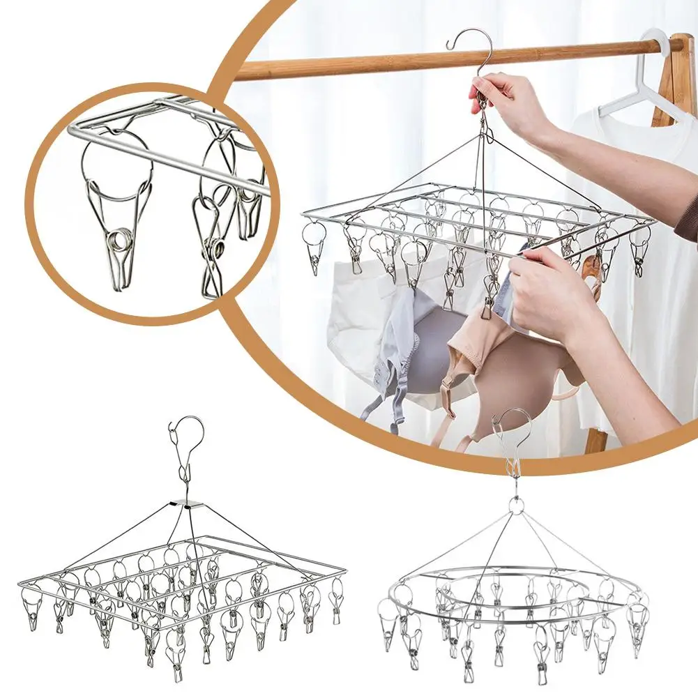 Stainless Steel Hosiery Rack Stainless Steel Sock Drying Multifunctional Rack Supplies Household Household Hanger Organizer B7C8