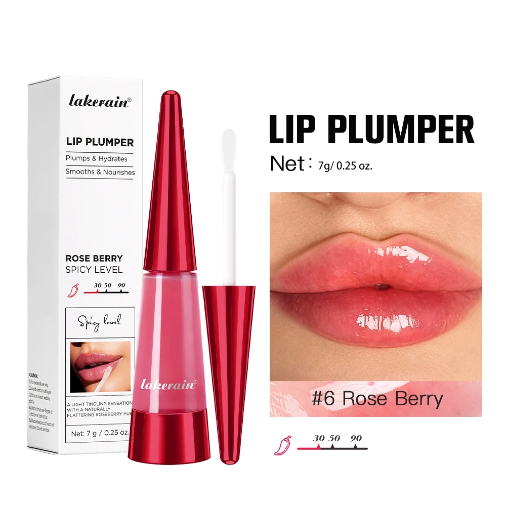 Lakerain Lip Plumper Feuchtigkeitsspendender Lipgloss Transparenter Lippenvergrößerer Lippenpflege Lip Stuffer Geschenk Koreanische Kosmetik