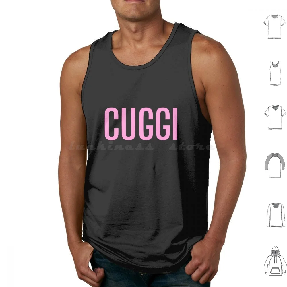 Cuggi Tank Tops Vest Sleeveless Fake Joke Fancy Cool Fashion Brand Meme Hip Hop Cute Trendy Fake Politics Hypebeast Trump