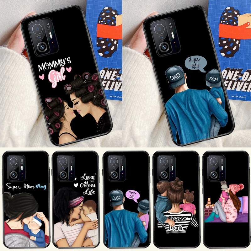 Чехол Super Dad Mom Baby Girl Twin для Xiaomi 11T 12T 13T 14T Pro 13 14 15 Ultra POCO X7 Pro X3 X5 X6 M6 F5 F6 Pro Cover