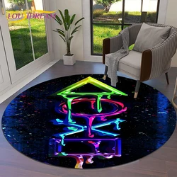 Gamepad Cartoon Game Gamer Round Carpet Rug for Living Room Bedroom Child Playroom Chair Decor,Pet Area Rug Non-slip Floor Mat