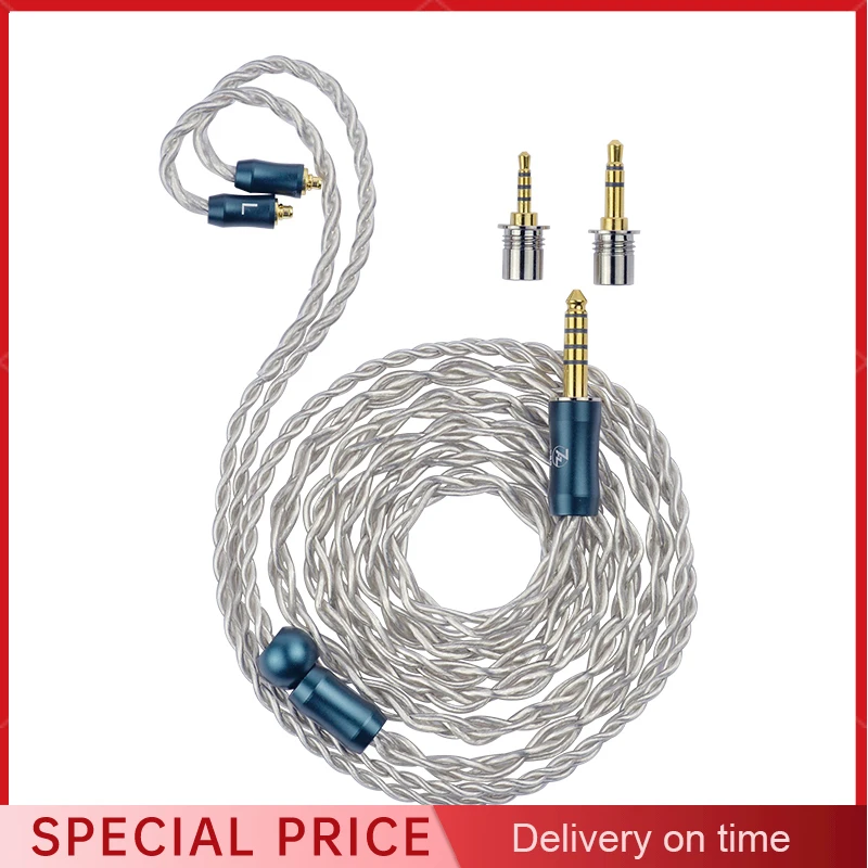 

7HZ Thunderbirds 3 in 1 Plug/0.78 2PIN MMCX Single Crystal Silver Plated Copper Coaxial Structure Upgrade Cable