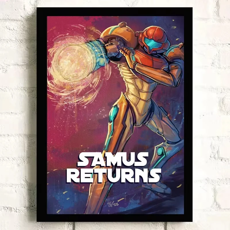 Metroid Poster Samus Aran Video Game PS4 Sci-fi Cover Game Anime Canvas Picture Print Living Room Home Decoration Painting Gifts