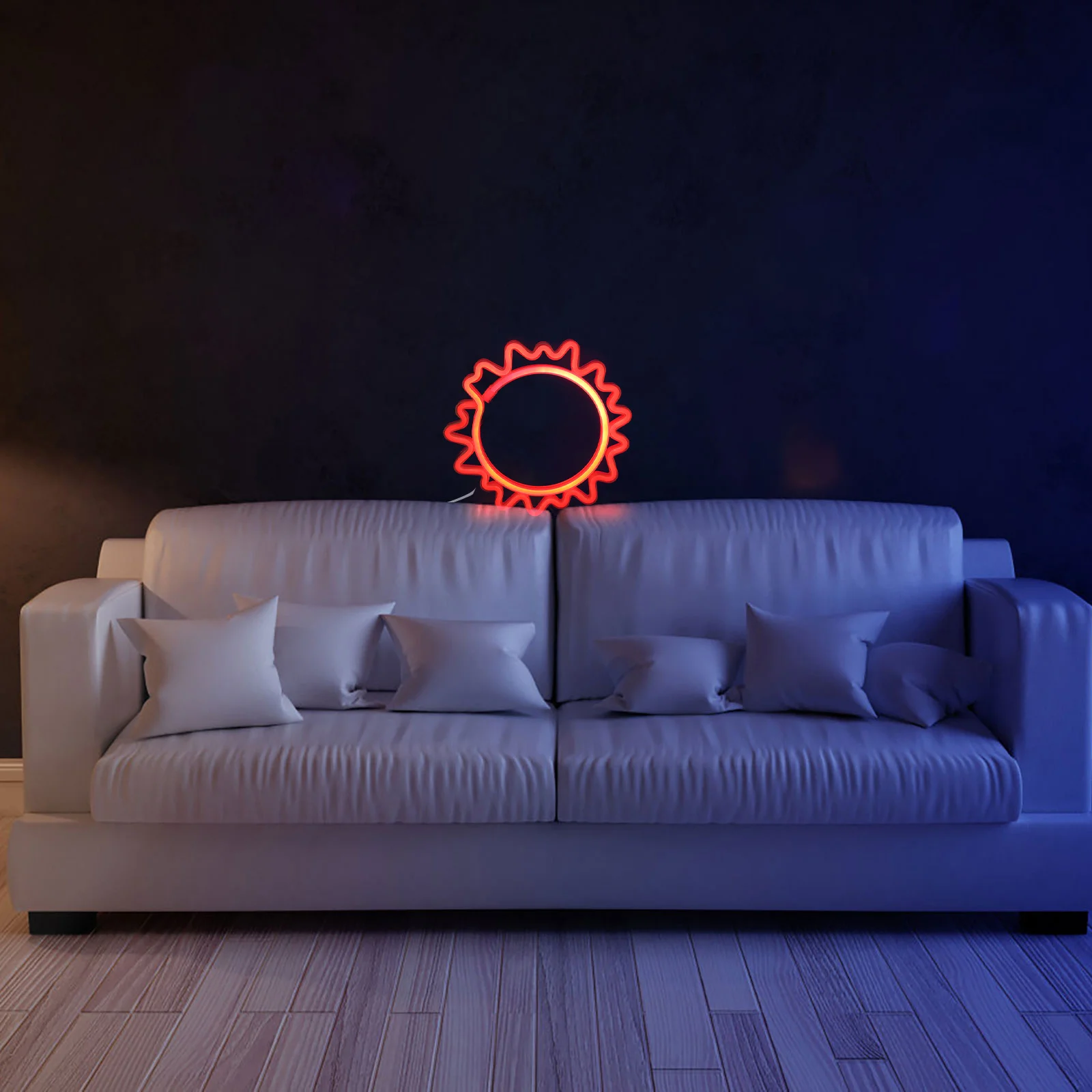 

Hanging LED Neon Sign Sun Shape Bedroom Wall Decor LED Atmosphere Light Romantic Decorative Lights USB Powered