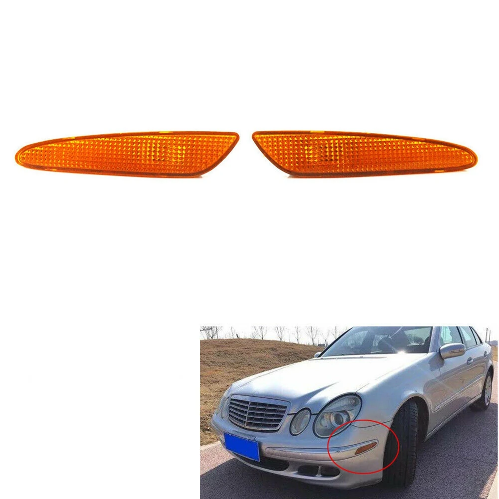 Left&Right Amber Side Marker Light Bumper Turn Signal Lamps for Mercedes-Benz W211 E-Class 2003-06 2118200121