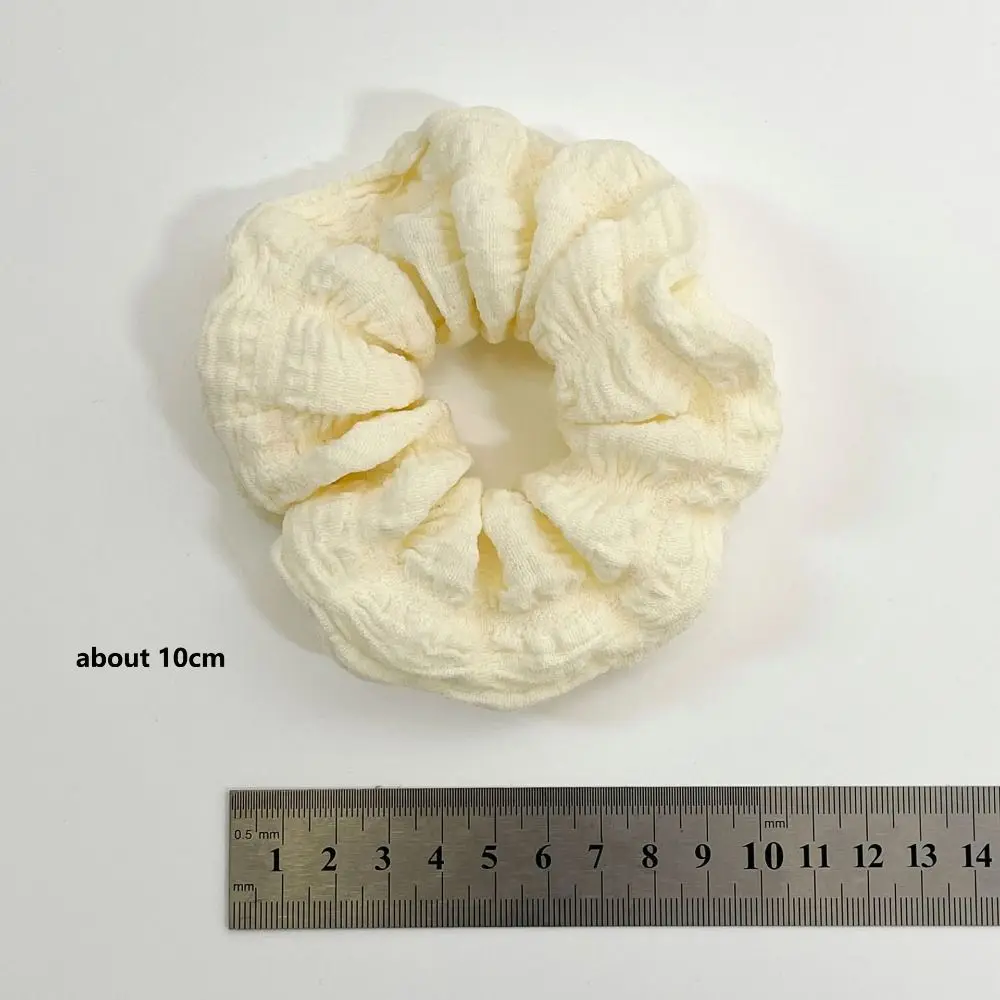 Fashion Large Korean Puff Hair Loop Ruffle Design Solid Color Headband No Harm Vintage Hair Scrunchie Hair Ornament