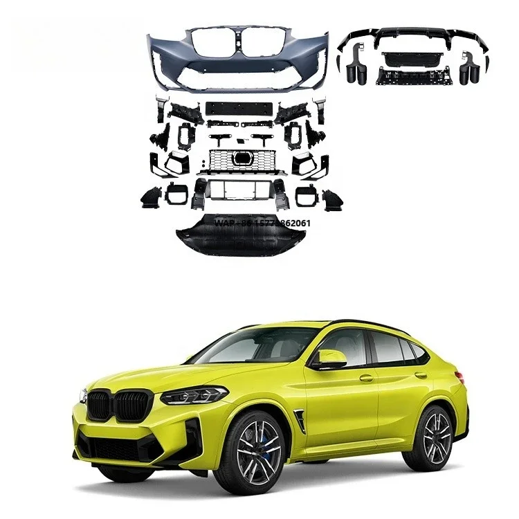 

for X4 G02 Facelift X4M Bodykit Front Grille Rear Diffuser Rear Lip Exhaust Pipe Tips Body Kits 2022-so Far