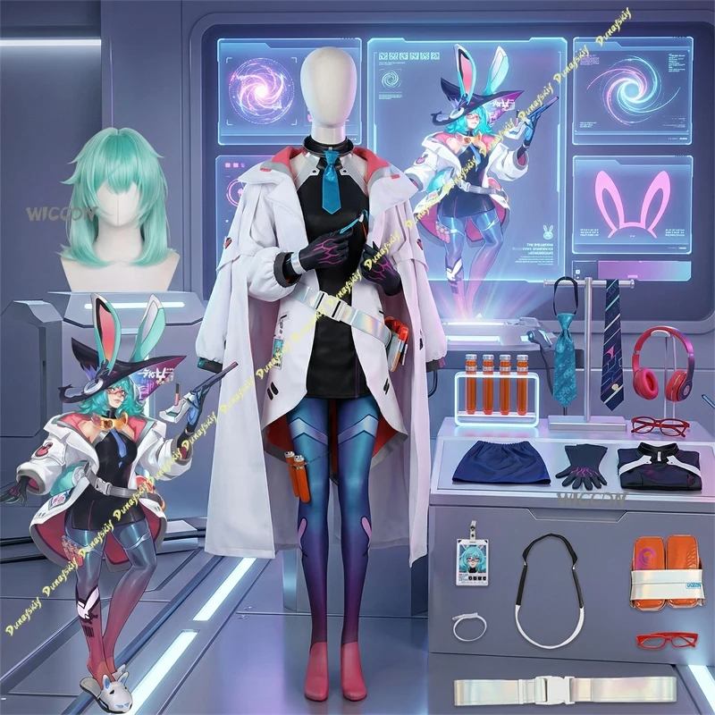 

Collab Series Aurora Witch Bunny Champion Cosplay Costume With Tail And Hat Halloween Costume Full Set Halloween Carnival Party