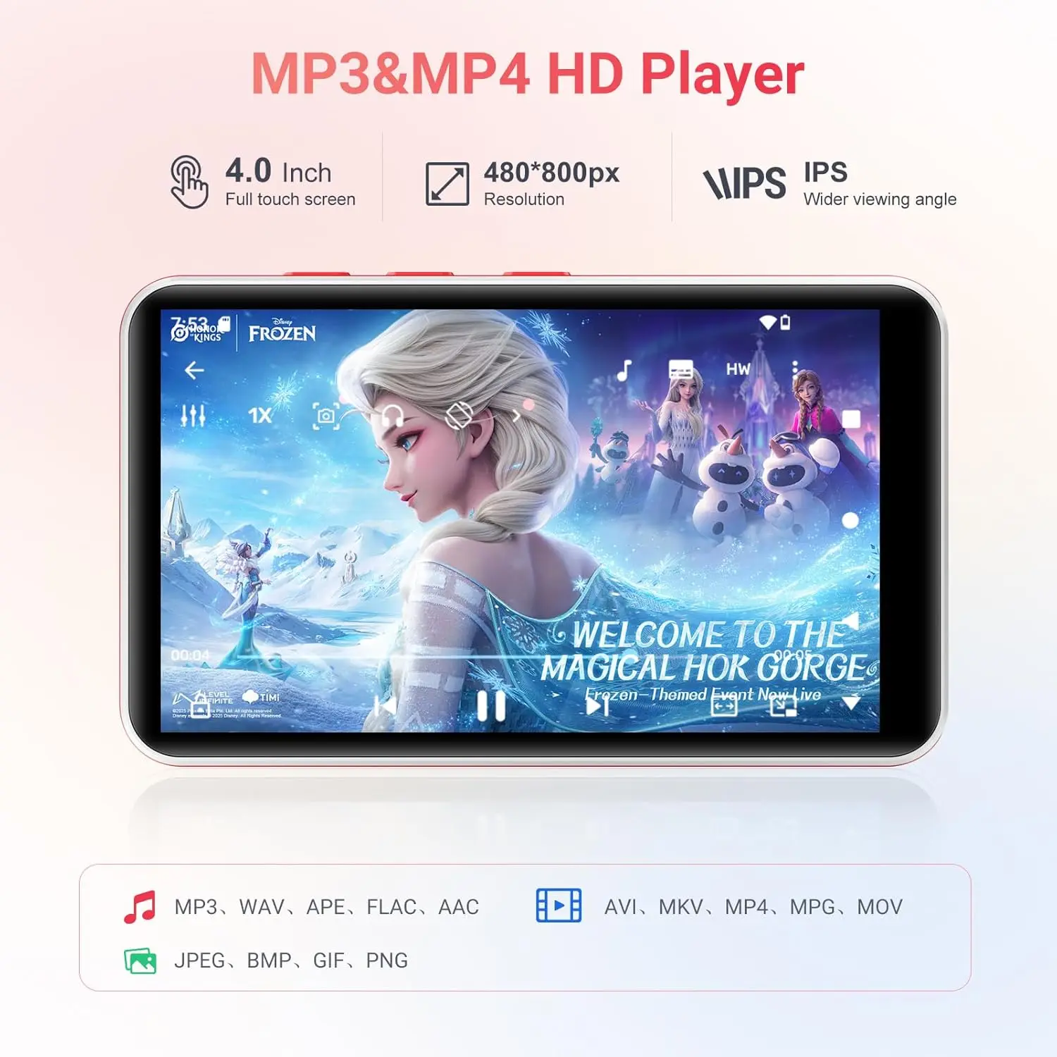 مشغل MP3 192 جيجابايت (128 جيجابايت + 64 جيجابايت) مزود بتقنية البلوتوث وواي فاي، وشاشة لمس عالية الدقة 4.0 بوصة ومكبر صوت، حتى 1 تيرابايت