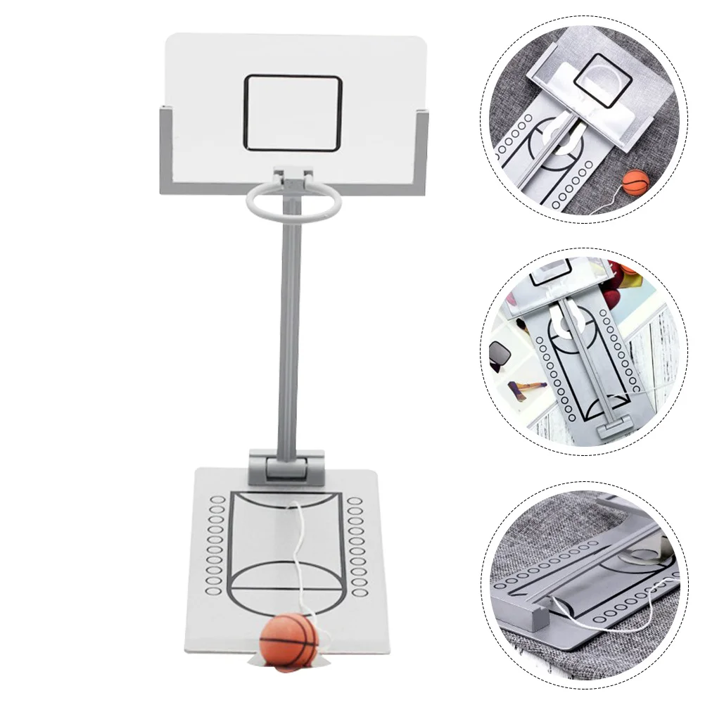 1pc Desktop Basketbal Machine Mini Tafelblad Basketbalspel Zilver Kleur Voor Kinderen Volwassenen – Handmotorische Vaardigheden