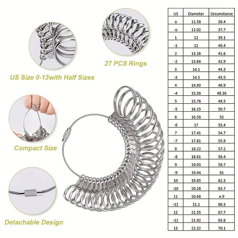 طقم مغزل بحجم حلقي من الفولاذ المقاوم للصدأ مكون من 3 قطع مع أداة قياس لصنع المجوهرات - هدية مثالية لعشاق الأعمال اليدوية والمبتدئين #6