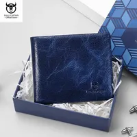 BULLCAPTAIN New Men's Leather Wallet RFID Function Fashion Business Multi-Card Men's Wallet Clip QB026