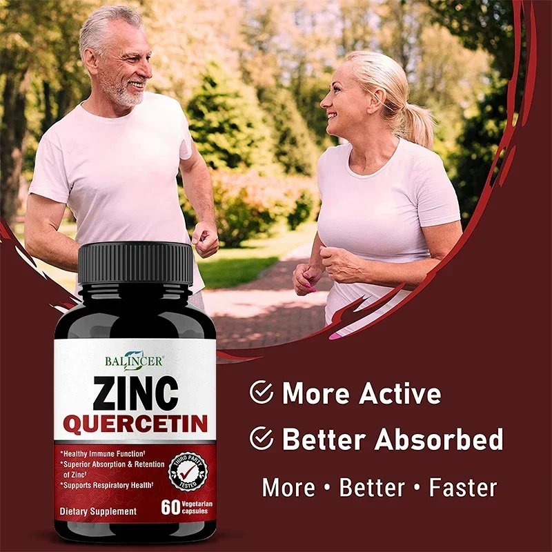 Zinc Quercetin 120 Veggie Capsules - Immune System Function, Cardiovascular, Antioxidant, Supports Respiratory Health