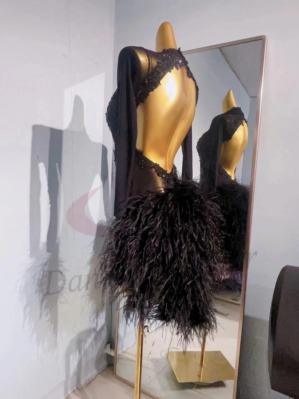 

Платье для латинских танцев для взрослых и детей AB Stone, элитная черная вышивка на заказ, женская одежда для ча-ча-танго