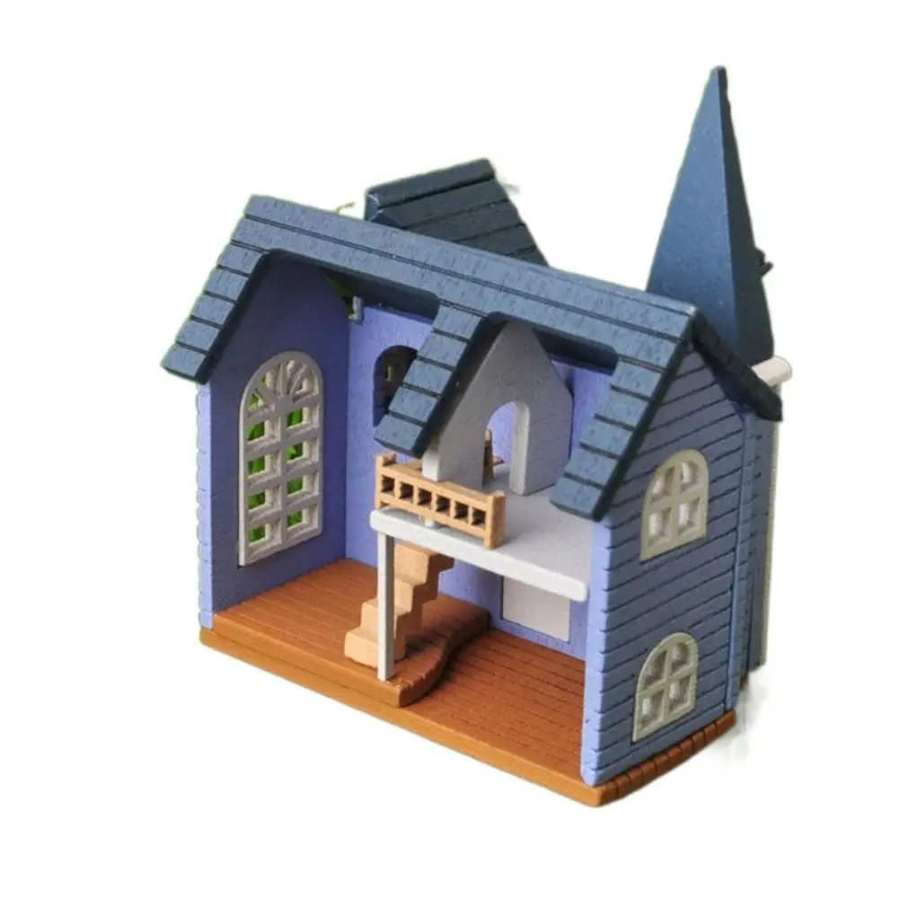 DIY Assemble Fairytale Town House Mini Doll Houses Dolls Miniature House Handicraft Wooden Miniature Handicraft Building