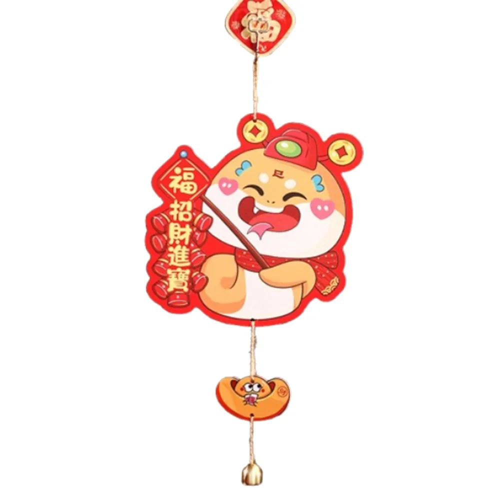 

Cute Chinese Snake Year Pendant Traditional with Bells 2025 New Year Lucky Pendant Blessing Fu Character Hanging Ornament