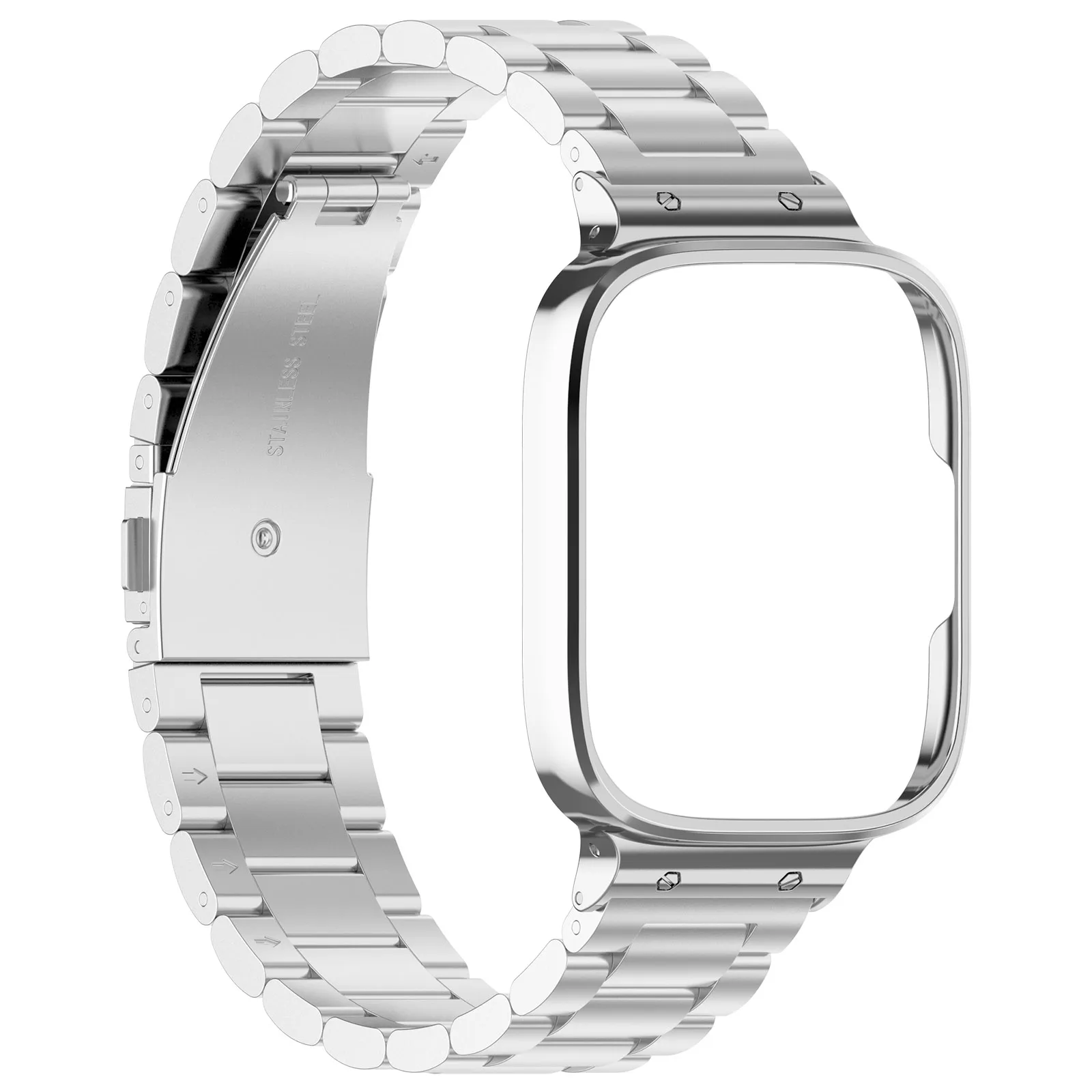 For Redmi Watch 3 Active Stainless Steel Wristband With Watch Frame Smartwatch Band Strap Business Style Correa