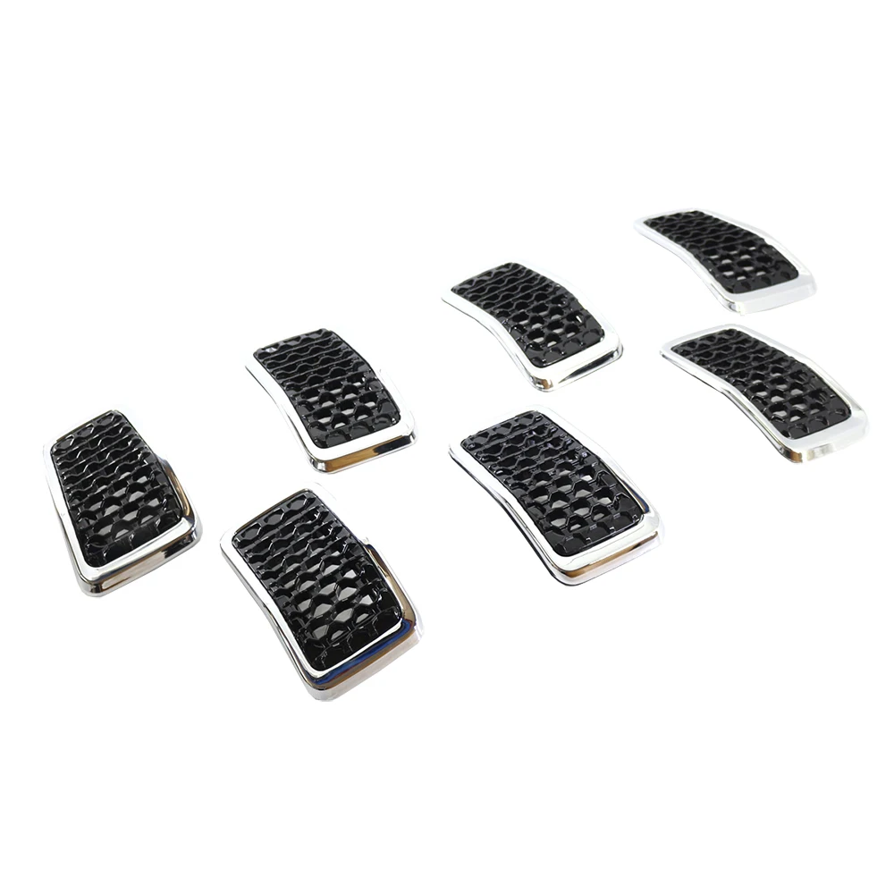 7Pcs Chrome Mesh Honeycomb Front Grille Inserts Frame For Jeep Cherokee 2019 2020 2021 2022