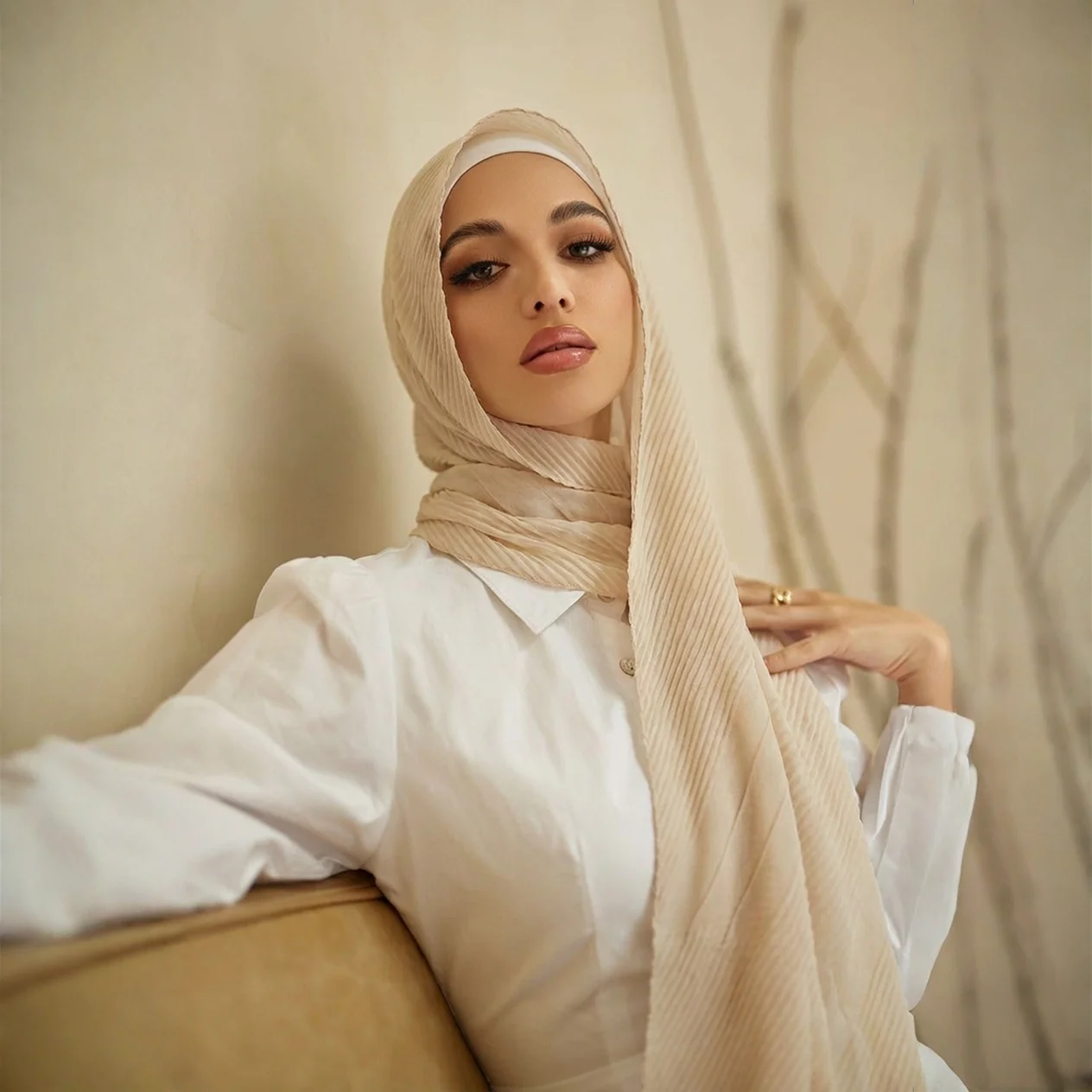 

Хлопковый шарф большого размера, плиссированные гофрированные хиджабы для женщин, мусульманская вуаль, накидка на голову, шаль со складками, шарфы, мусульманский платок, Женский хиджаб