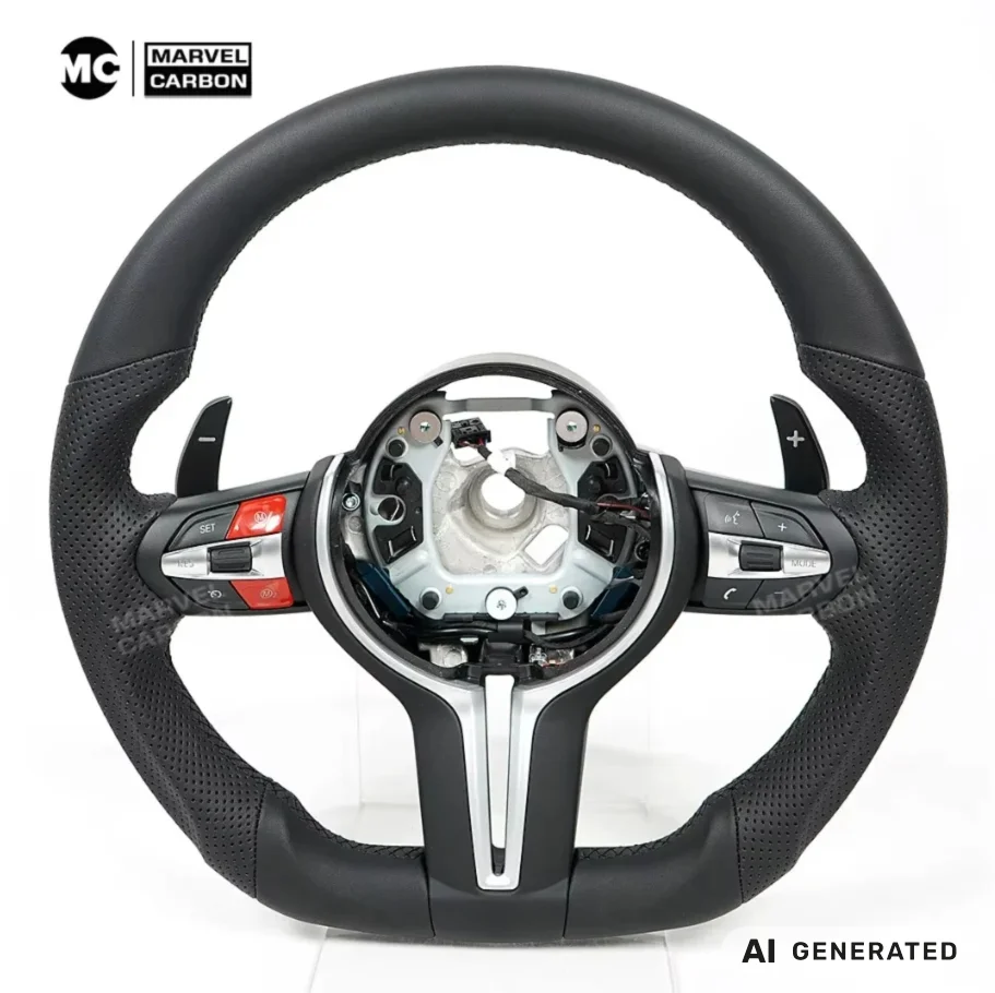 MC Leather Steering Wheel For F30 F32 F10 F20 F07 F01 E46 E60 E90 M3 M4 M5 M7 M Steering Wheel