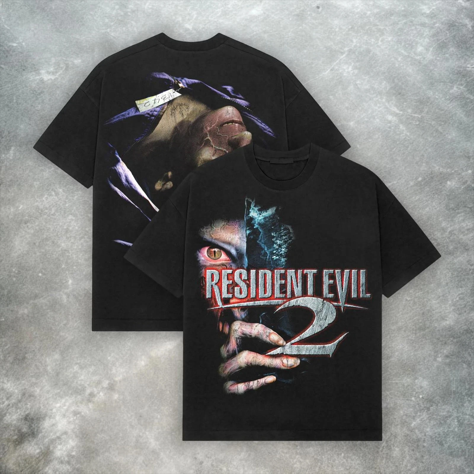 Resident Evil 2 PS2 Retro Y2K Camiseta masculina e feminina American Street Wear, moda primavera e verão gola redonda top solto