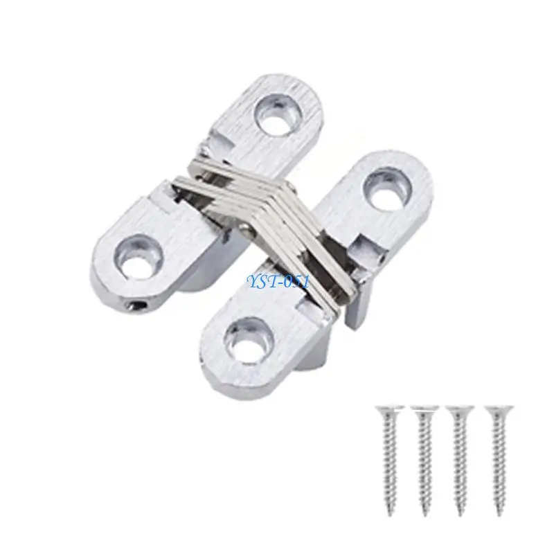 

E15A Foldable Cabinet Door Hinge 180 Degrees Swing Hinge with Screws Zinc Alloy