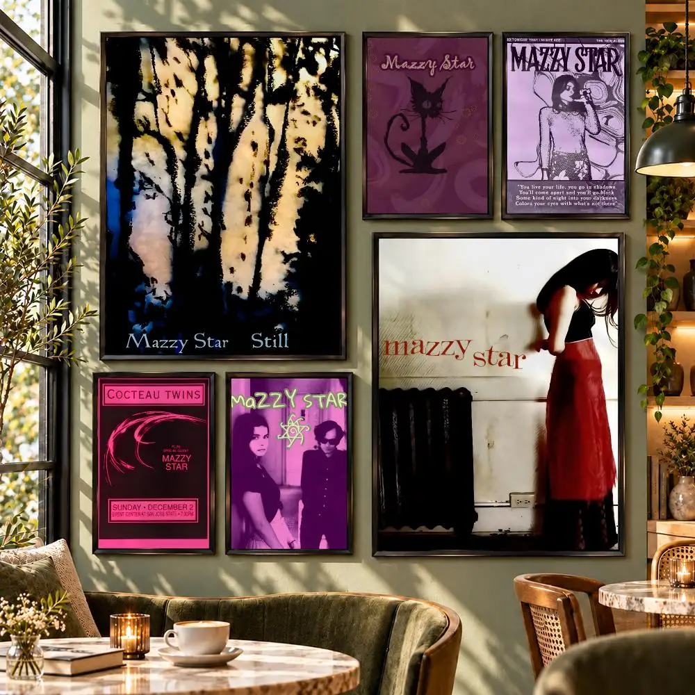Band Mazzy Star Dream Pop Shoegaze Poster HD Self Adhesive Wall Decor for Bedroom Dorm Room Office Gaming Room Gift