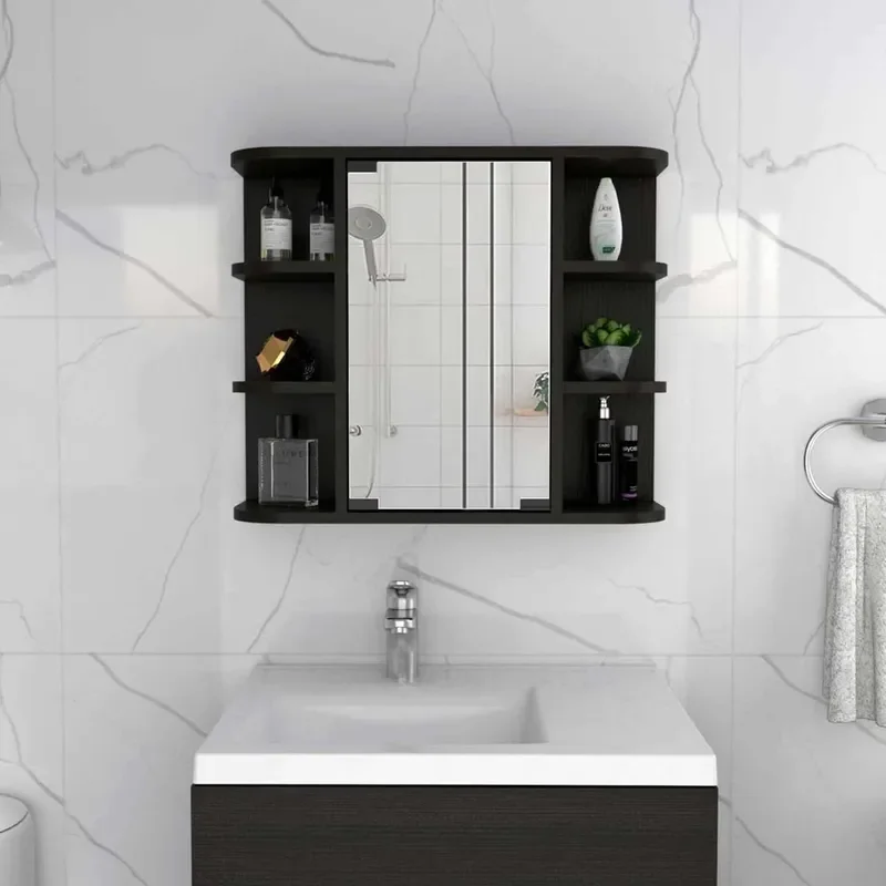 Roman Mirrored Bathroom Shelves Six Exterior Shelves Three Internal Shelves Medicine Cabinets
