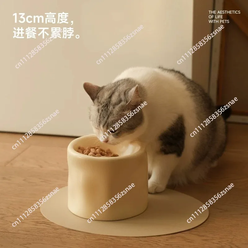 Pinch Cup Cat Bowl Dog Bowl Pet Ceramic Drinking Soup Bowl Large Capacity Handle Cup Pet Gift Merry Christmas